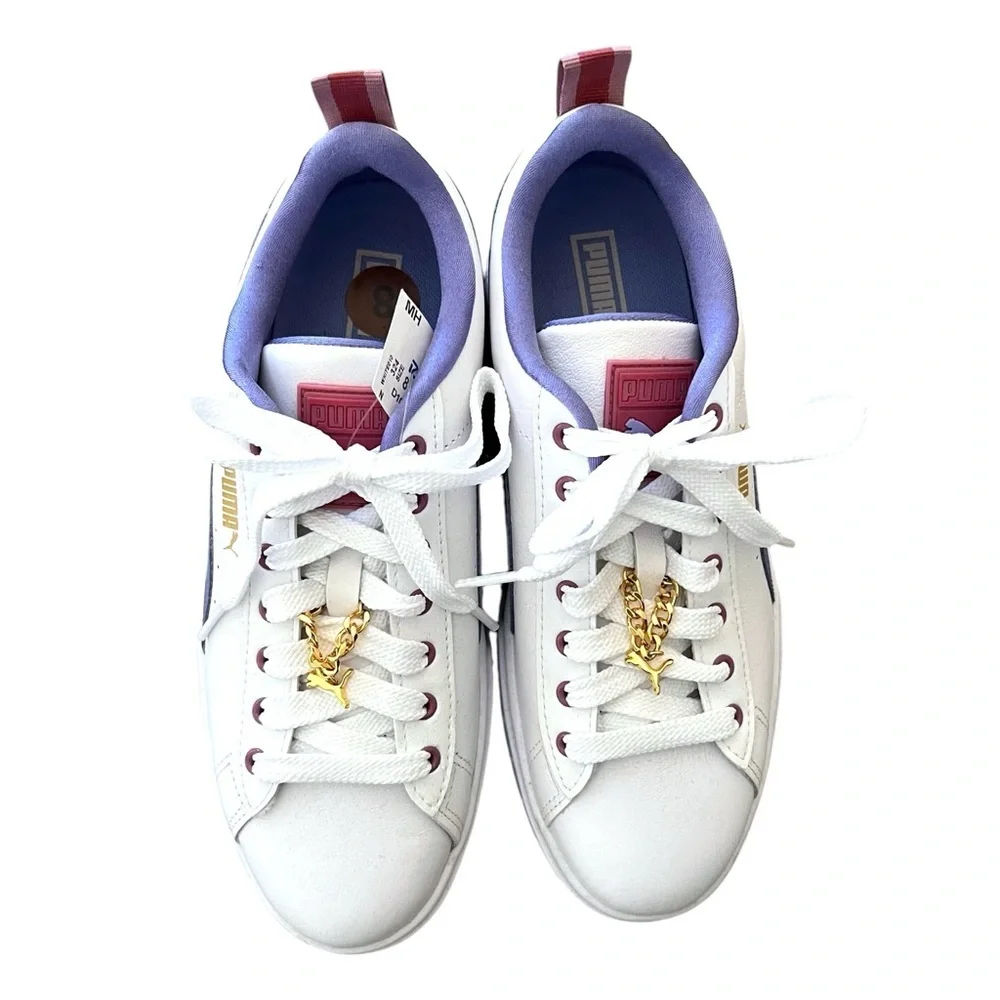 NWT Puma Womens Mayze Lace Up Platform Sneakers Shoes Size 8 Lilac-White - Picture 3 of 10